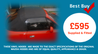 Mazda MX5 Replacement hoods/soft-tops :: Fitted on site, mobile fitting or mail order.